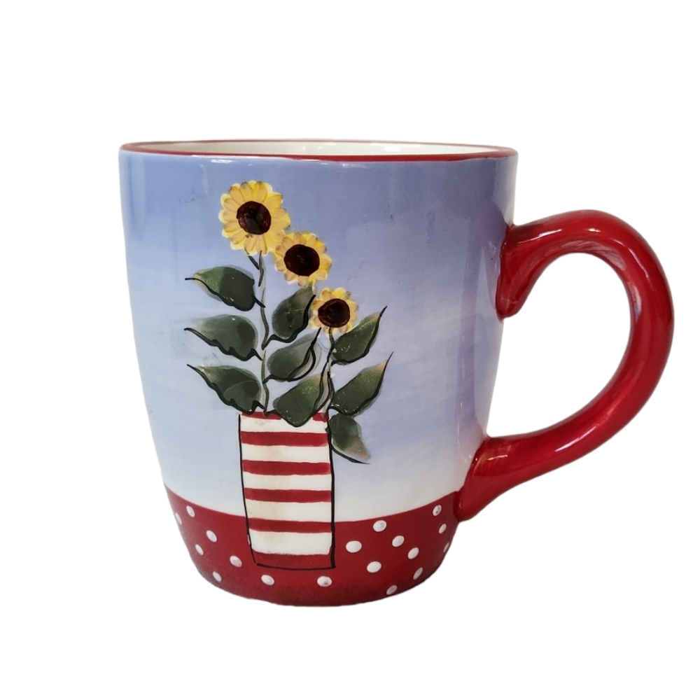 Oneida Sunflowers coffee tea mug cup. Size 24oz.